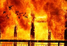 Три кафе сгорели в ночном пожаре на рынке "Алтын Арба" в Караганде