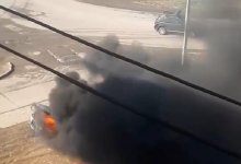 Автомобиль сгорел дотла в Караганде