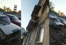 А если бы рядом были дети? В Караганде второй раз обваливаются балконы в одном из домов