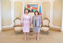 Вице-спикер Мажилиса Балаим Кесебаева встретилась с председателем Милли Меджлиса Сахибой Гафаровой