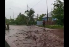 Из-за проливных дождей затопило улицы двух сел в Алматинской области