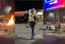 Видео с горящим в центре Алматы BMW прокомментировали в полиции