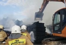 Строительный рынок горел ночью в Алматы