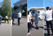 Видео с моментом возможного самоподжога около Верховного суда появилось в Сети