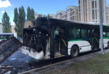 Пассажирский автобус горел в Нур-Султане (ВИДЕО)