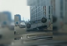 Автомобиль опрокинулся в Нур-Султане. Названа причина ДТП