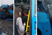 Шокирующие кадры столкновения двух автобусов в Караганде появились в Сети