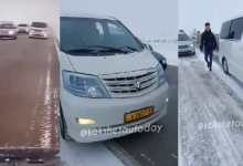 Семья с ребенком чуть не улетела в кювет из-за водителя микроавтобуса в Акмолинской области