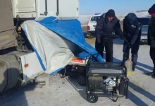 Украинцам помогли полицейские на трассе в Актюбинской области (ВИДЕО)