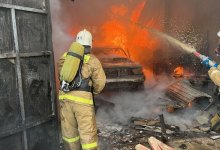 СТО и автомобиль сгорели в Жанаозене