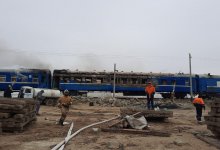 Два железнодорожных вагона загорелись на разъезде в Мангистауской области