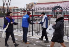 Штаб демпартии "Ак жол" провел акцию в Астане