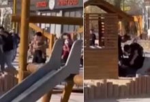 Драку на кулаках устроили женщины на детской площадке в Жанаозене (ВИДЕО)