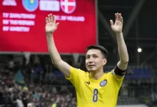 Гол капитана сборной Казахстана признали лучшим в УЕФА