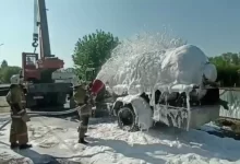 Газовоз опрокинулся в Жетысуской области