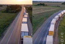 Грузовые авто скопились на границе Казахстана и России в Костанайской области (ВИДЕО)