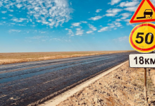 20 тысяч тонн асфальта ежедневно укладывают на республиканских трассах Казахстана