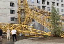 Два башенных крана рухнули в Астане (ВИДЕО)