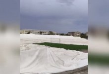 Купол футбольного поля обвалился в Сатпаеве