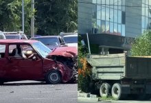 КамАЗ столкнулся с легковушкой в Талдыкоргане: четыре человека пострадали