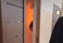 Туалет загорелся в одной из школ Астаны (ВИДЕО)