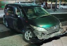 Машина вылетела на тротуар при ДТП в Шымкенте