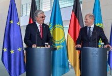 Касым-Жомарт Токаев и Олаф Шольц выступили перед прессой в Германии