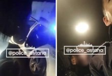 Пьяная женщина напала на полицейского в Астане (ВИДЕО)