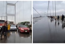 ДТП на мосту парализовало движение по всему Семею (ВИДЕО)