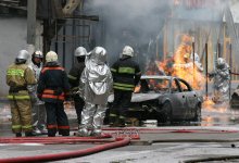 Автомобиль загорелся на улице в Шымкенте