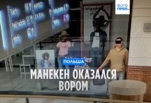 Мужчина воровал в магазинах, притворившись манекеном (ВИДЕО)