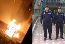 Полицейские спасли женщину с детьми из крупного пожара в Туркестане (ВИДЕО)