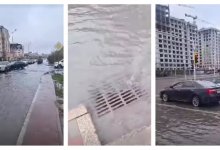 Трубопровод прорвало в Астане (ВИДЕО)