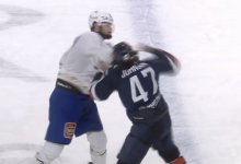 Драка хоккеистов "Барыса" и "Металлурга" попала на видео