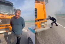 Водитель ехал на горящем грузовике в Алматинской области