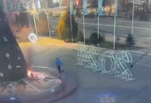 Новогоднюю елку подожгли в Таразе (ВИДЕО)