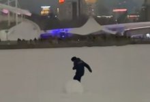 Расправа полицейского над снеговиком попала на видео в Астане