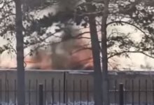 Контейнер с вещами загорелся на рынке в Темиртау (ВИДЕО)