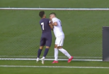 Футболиста “Тобола” пытался задушить соперник во время матча (ВИДЕО)