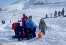 Талдыкорганку госпитализировали после неудачного съезда с горки (ВИДЕО)