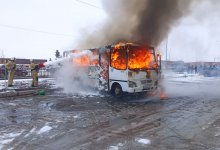 Пассажирский автобус сгорел в Жетысу