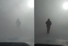 Полицейский в буран пешком повел автоколонну в области Абай (ВИДЕО)