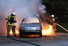 Автомобиль загорелся в Астане