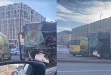 Внедорожник, автобус и грузовик столкнулись на перекрестке в центре Астаны