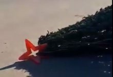 Новогоднюю елку за миллион повалили вместе с украшениями в Доссоре