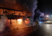 Пассажирский автобус сгорел дотла в Жамбылской области