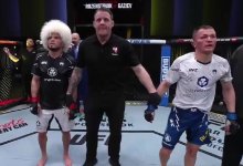 Казахстанец отправил в нокдаун родственника Хабиба Нурмагомедова