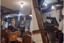 Массовая драка в кафе Караганды попала на видео