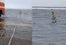 Появилось видео затопленного аэропорта Актобе