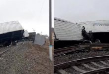 Грузовой поезд сошел с рельсов в Актюбинской области (ВИДЕО)